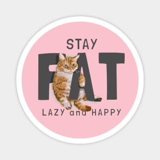 Fat Funny Cat Cartoon Magnet